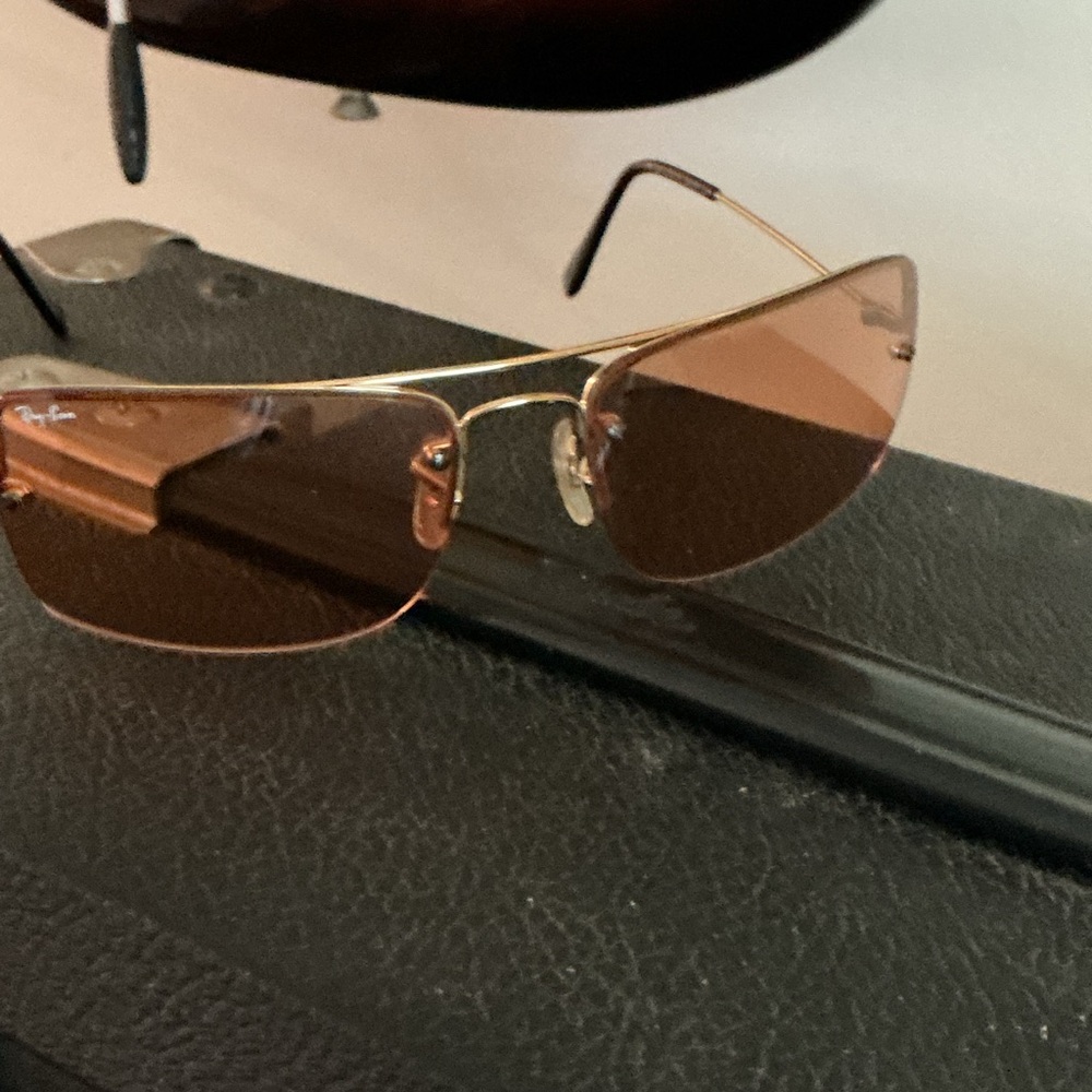 RAY-BAN Vintage Square RB3158 Unisex Orange Tinted Sunglasses - Picture 2 of 16